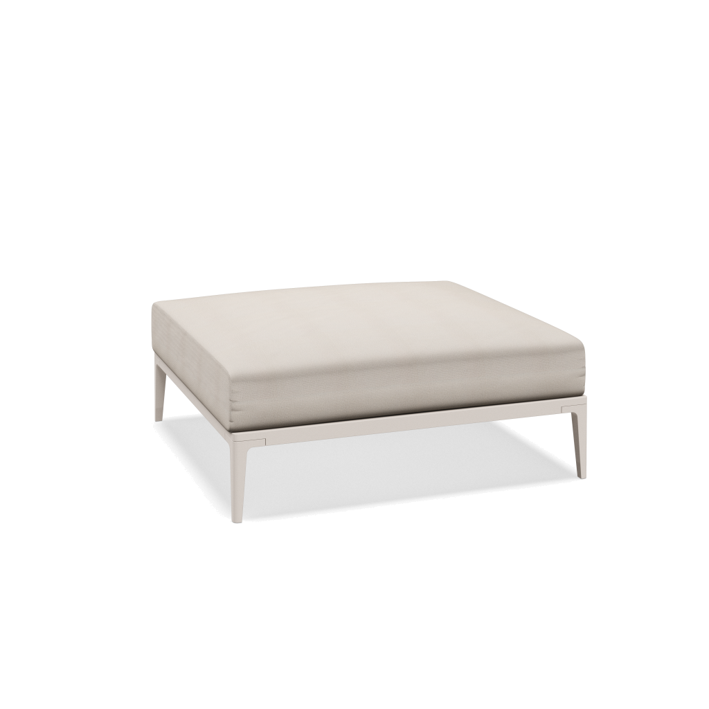 Grid ottoman - Bone met Blend Linen