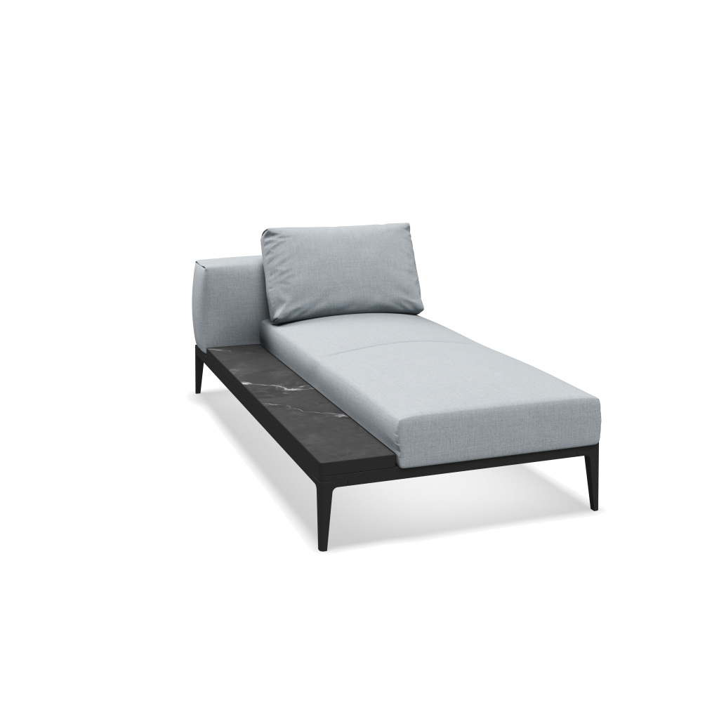Grid chaise-element keramisch - Meteor Nero met Willa Sky