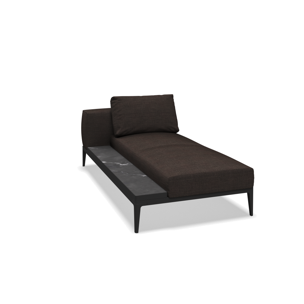 Grid chaise-element keramisch - Meteor Nero met Willa Peat