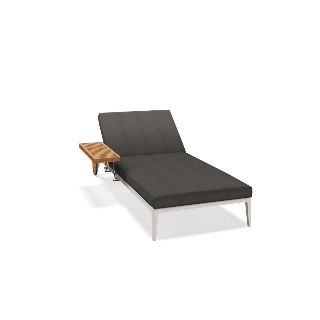 Grid ligbed - Bone Natural Teak met Blend Coal