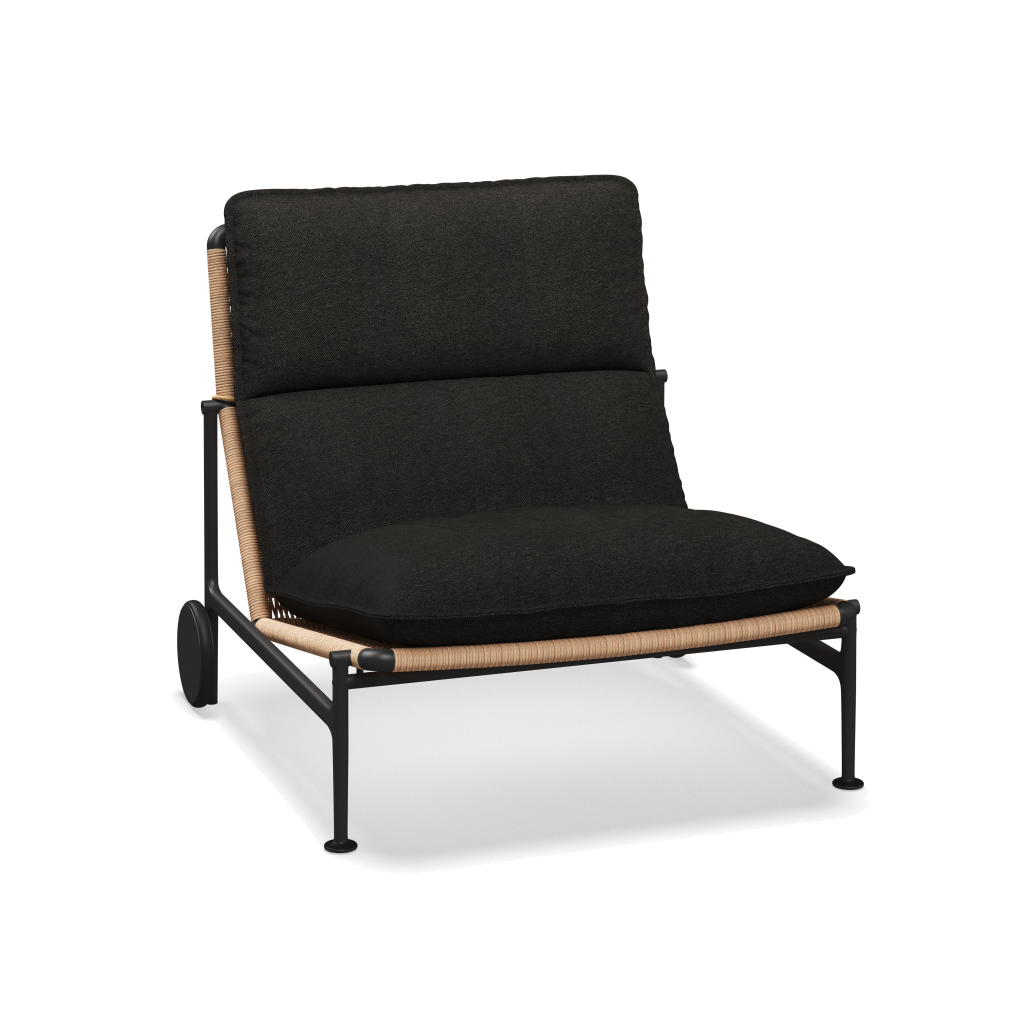 Zenith loungestoel — Meteor Wheat met Tuck Sable