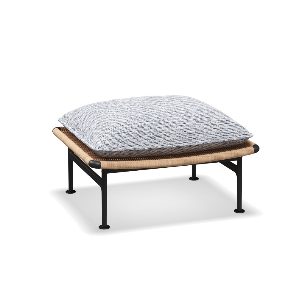 Zenith ottoman — Meteor Wheat met Zenith Denim