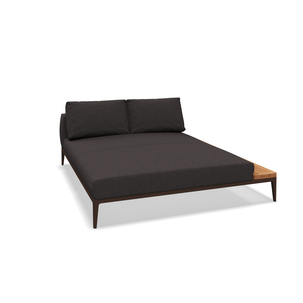Grid chill chaise-element teak - Java Natural Teak met Ground Charcoal