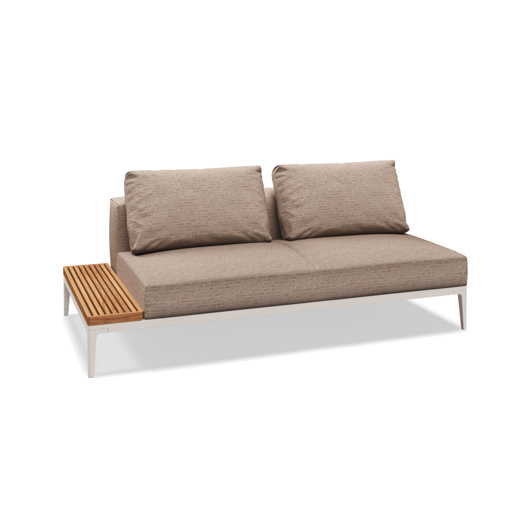 Grid eindelement met tafel teak - Bone Natural Teak met Zenith Wren
