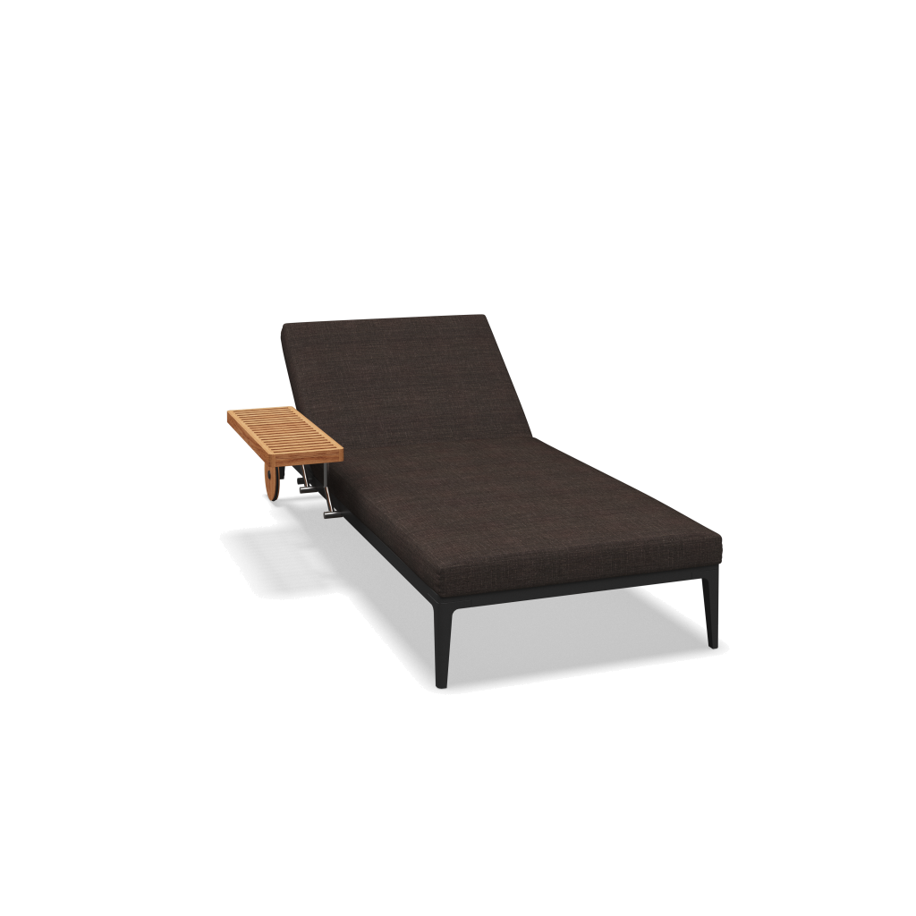 Grid ligbed - Meteor Natural Teak met Willa Peat