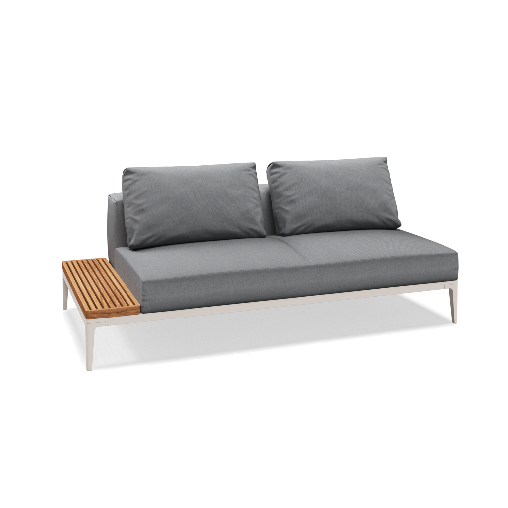 Grid eindelement met tafel teak - Bone Natural Teak met Castillo Smoke