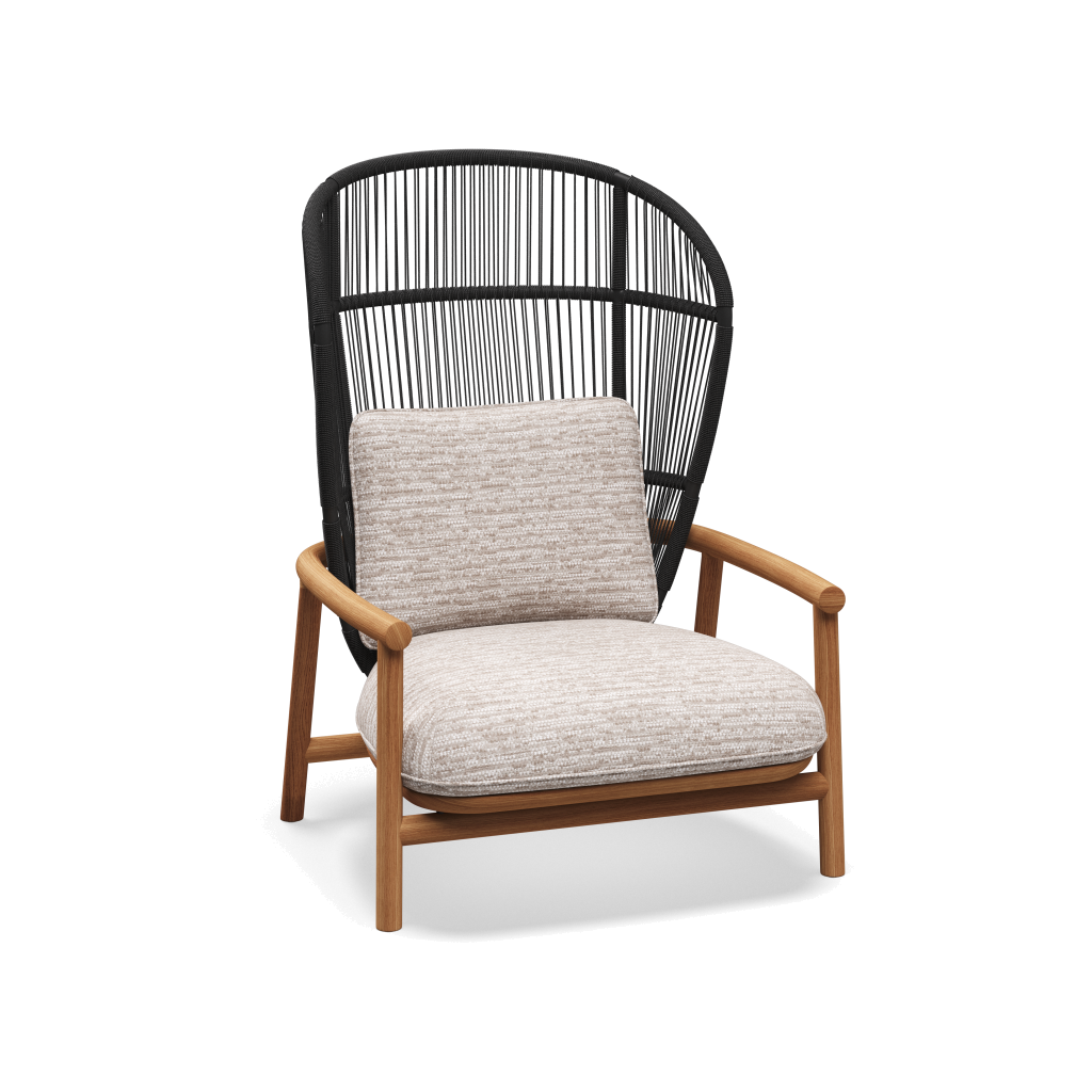 Fern High Back Lounge Chair — Meteor Raven met Zenith Dune
