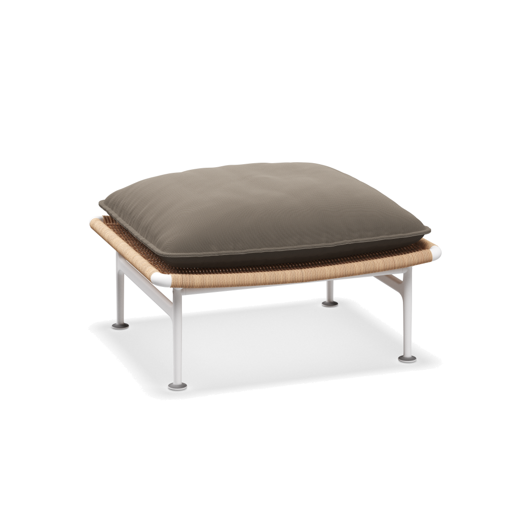 Zenith ottoman — White Wheat met Fife Rainy Grey