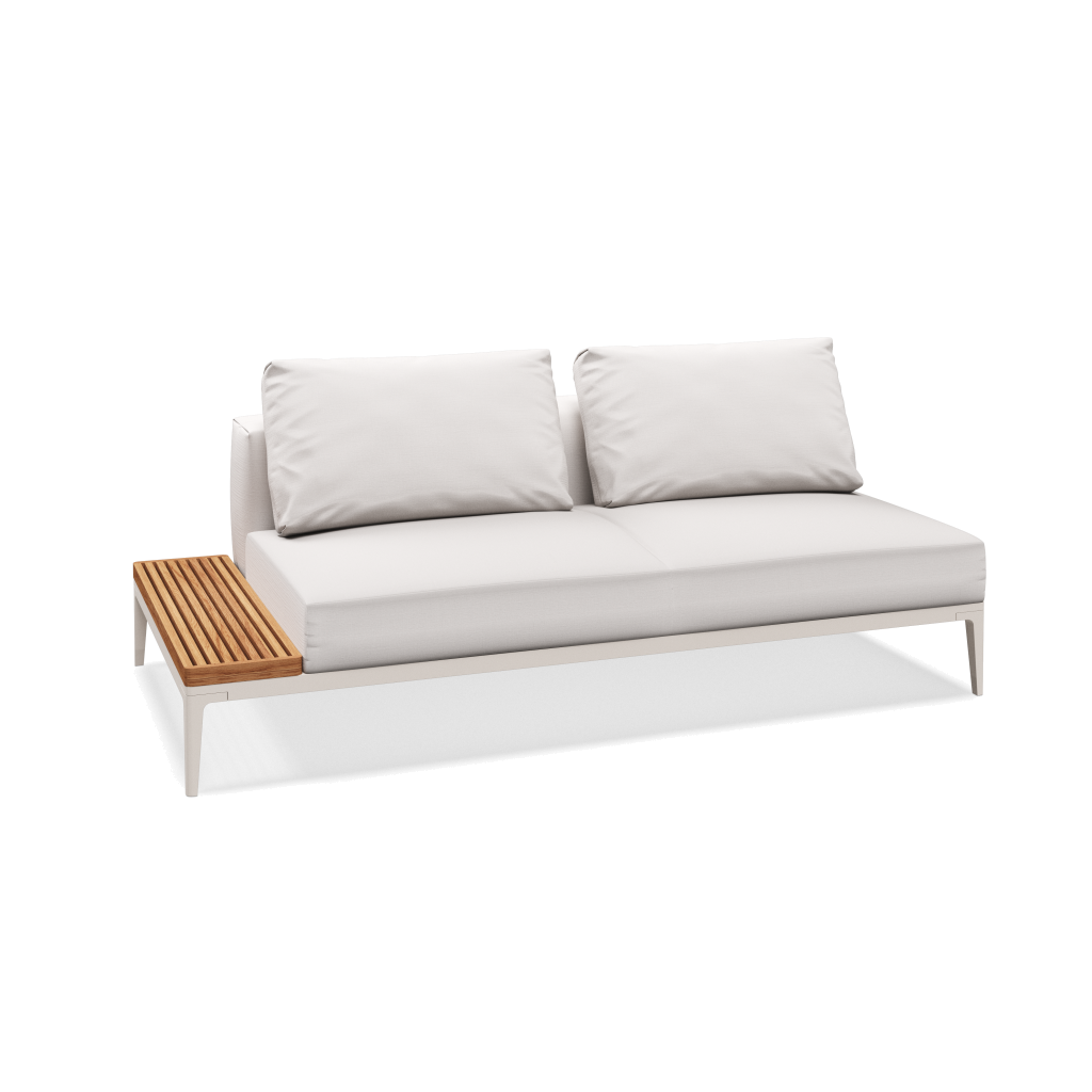 Grid eindelement met tafel teak - Bone Natural Teak met Willa Snow