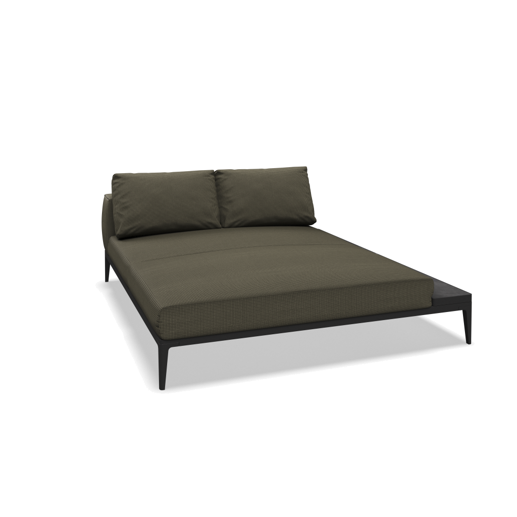 Grid chill chaise-element keramisch - Meteor Nero met Robben Charcoal
