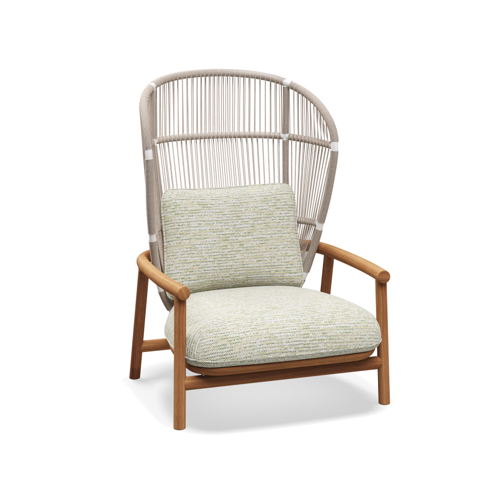 Fern High Back Lounge Chair — White Dune met Zenith Stem