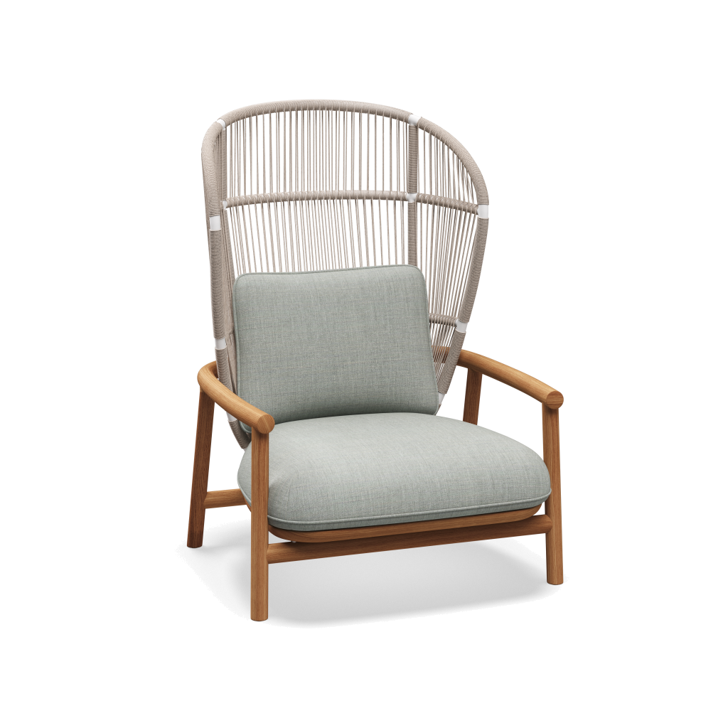 Fern High Back Lounge Chair — White Dune met Willa Sage