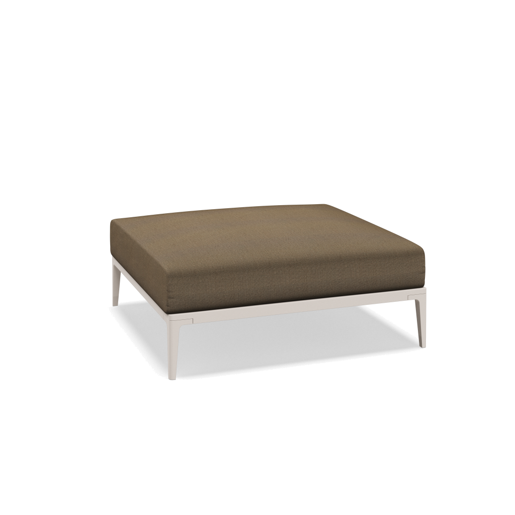 Grid ottoman - Bone met Blend Latte
