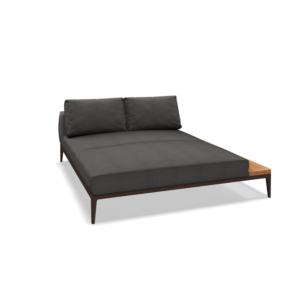 Grid chill chaise-element teak - Java Natural Teak met Blend Coal