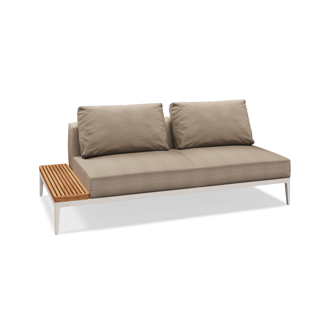 Grid eindelement met tafel teak - Bone Natural Teak met Blend Sand