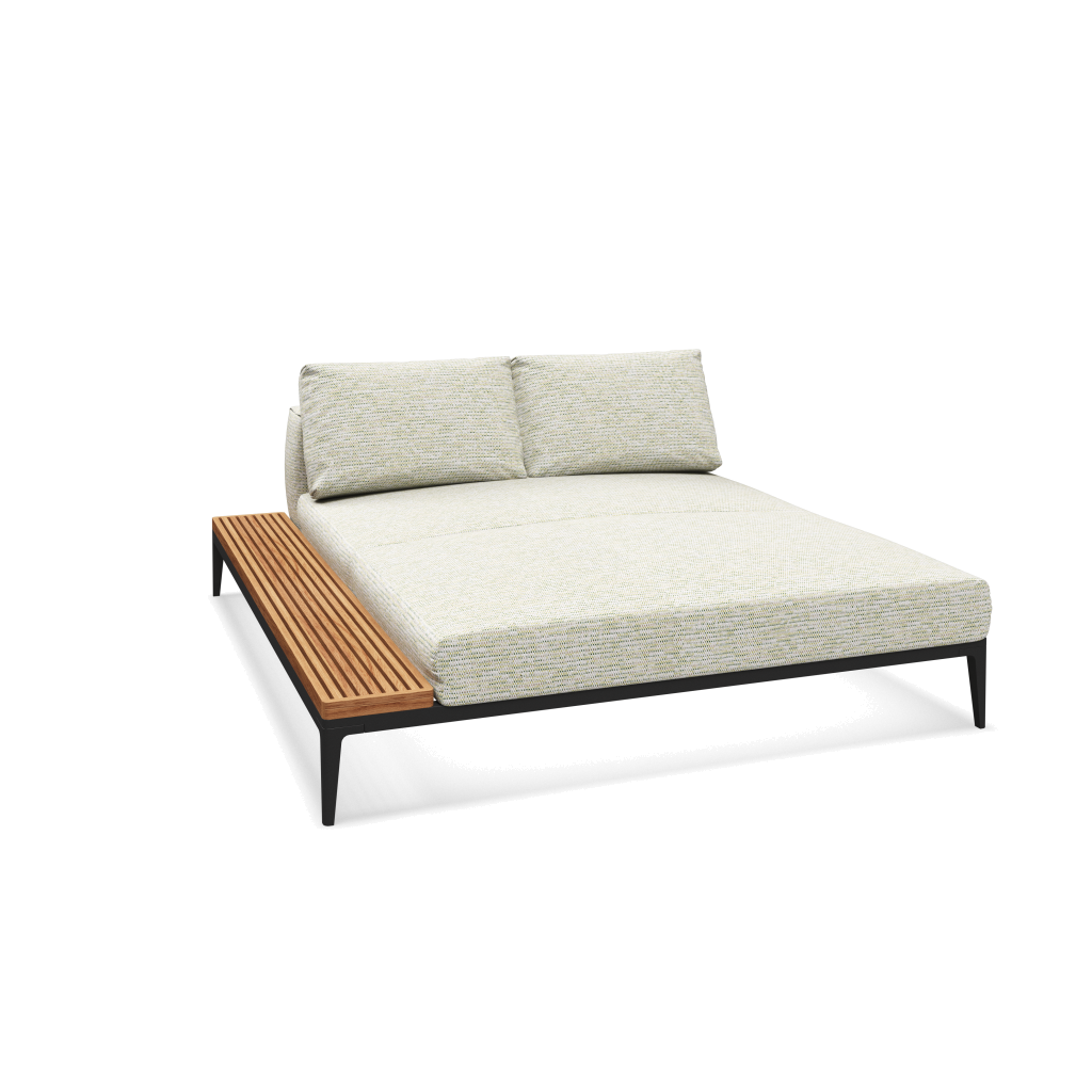 Grid chill chaise-element teak - Meteor Natural Teak met Zenith Stem