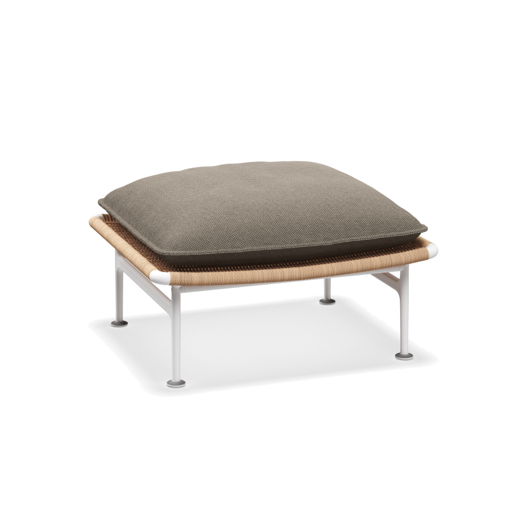 Zenith ottoman — White Wheat met Robben Grey