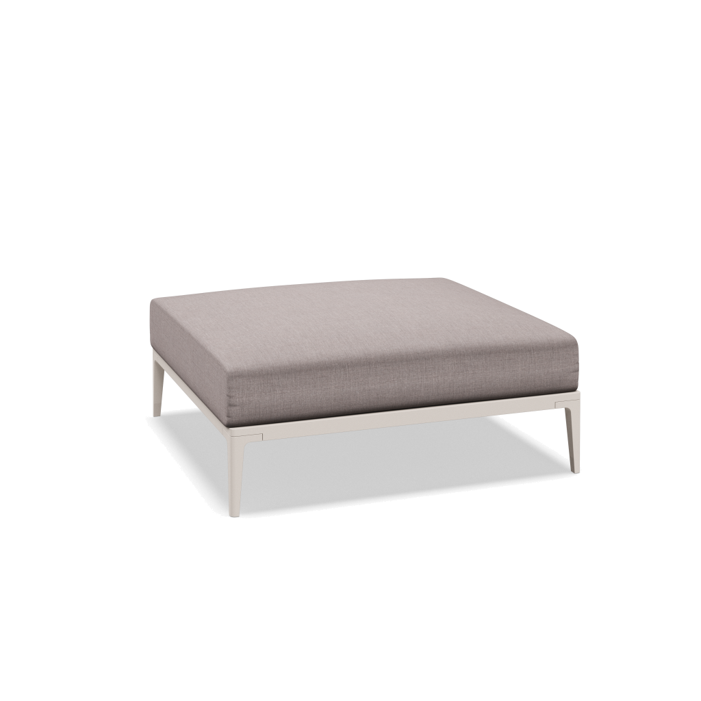 Grid ottoman - Bone met Willa Chincilla