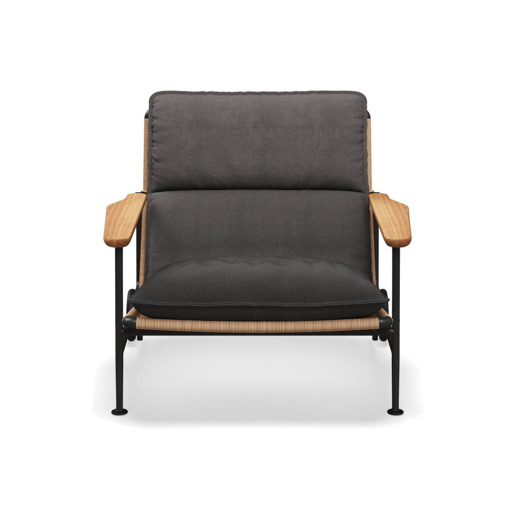 Zenith loungestoel met teakhouten armleuningen (1/3)