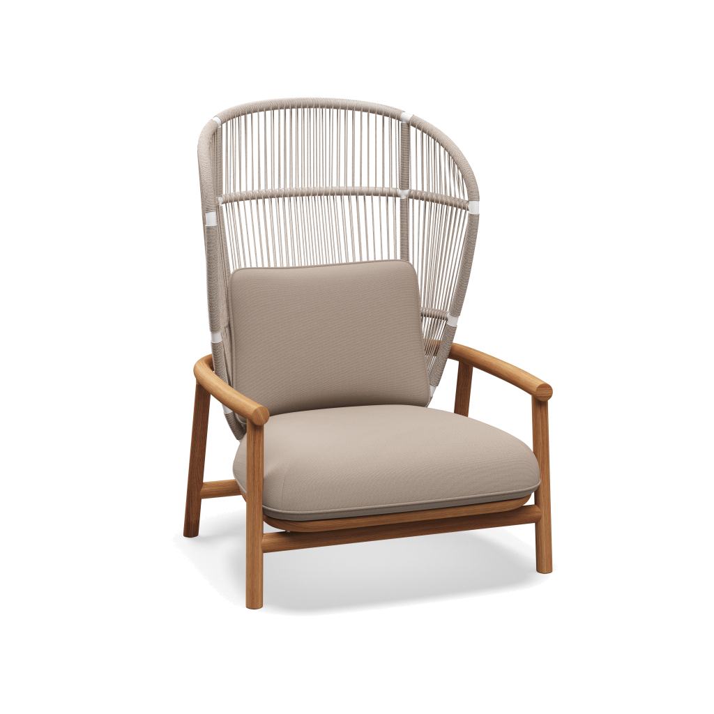 Fern High Back Lounge Chair — White Dune met Fife Vesterhav Sand
