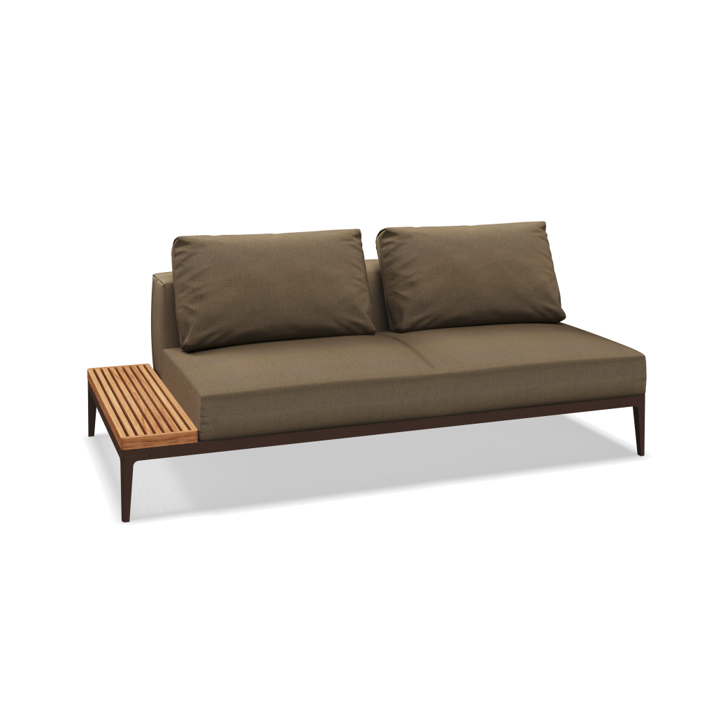 Grid eindelement met tafel teak - Java Natural Teak met Blend Latte