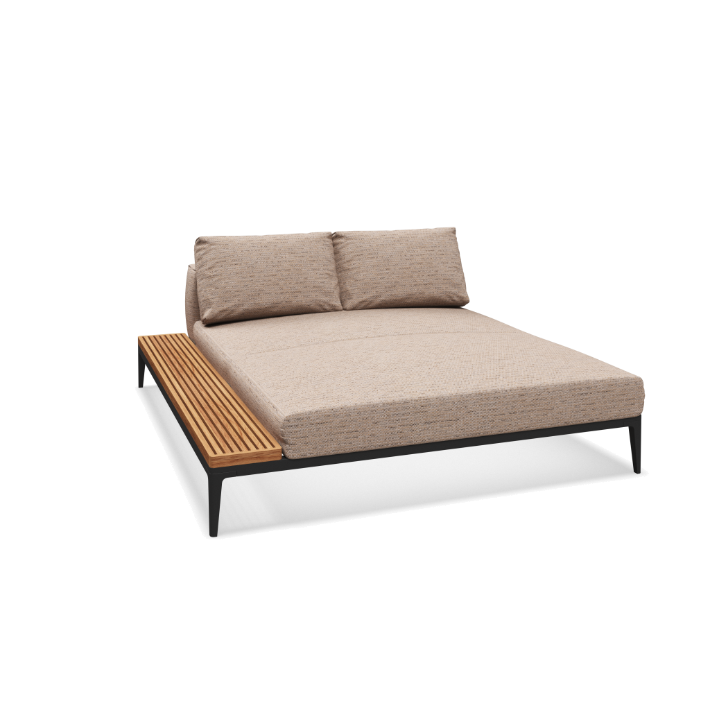 Grid chill chaise-element teak - Meteor Natural Teak met Zenith Wren