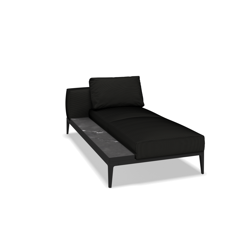 Grid chaise-element keramisch - Meteor Nero met Cameron Anthracite