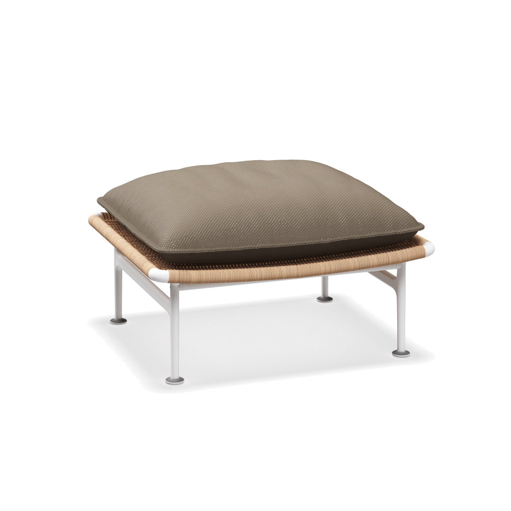 Zenith ottoman — White Wheat met Dot Oyster