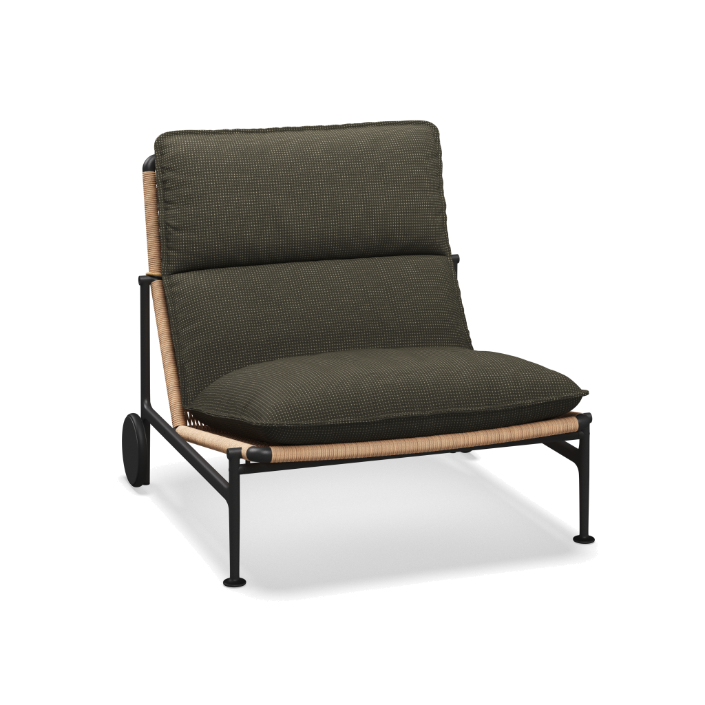Zenith loungestoel — Meteor Wheat met Robben Charcoal