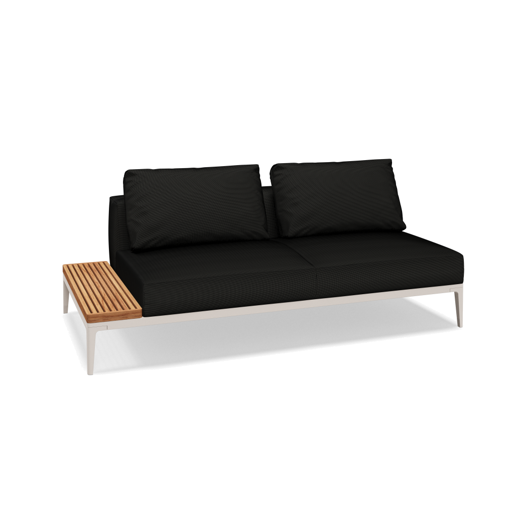 Grid eindelement met tafel teak - Bone Natural Teak met Cameron Anthracite
