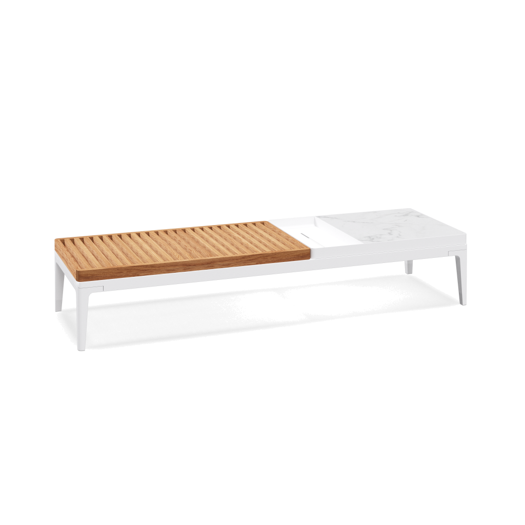 Grid salontafel - White Natural Teak Bianco