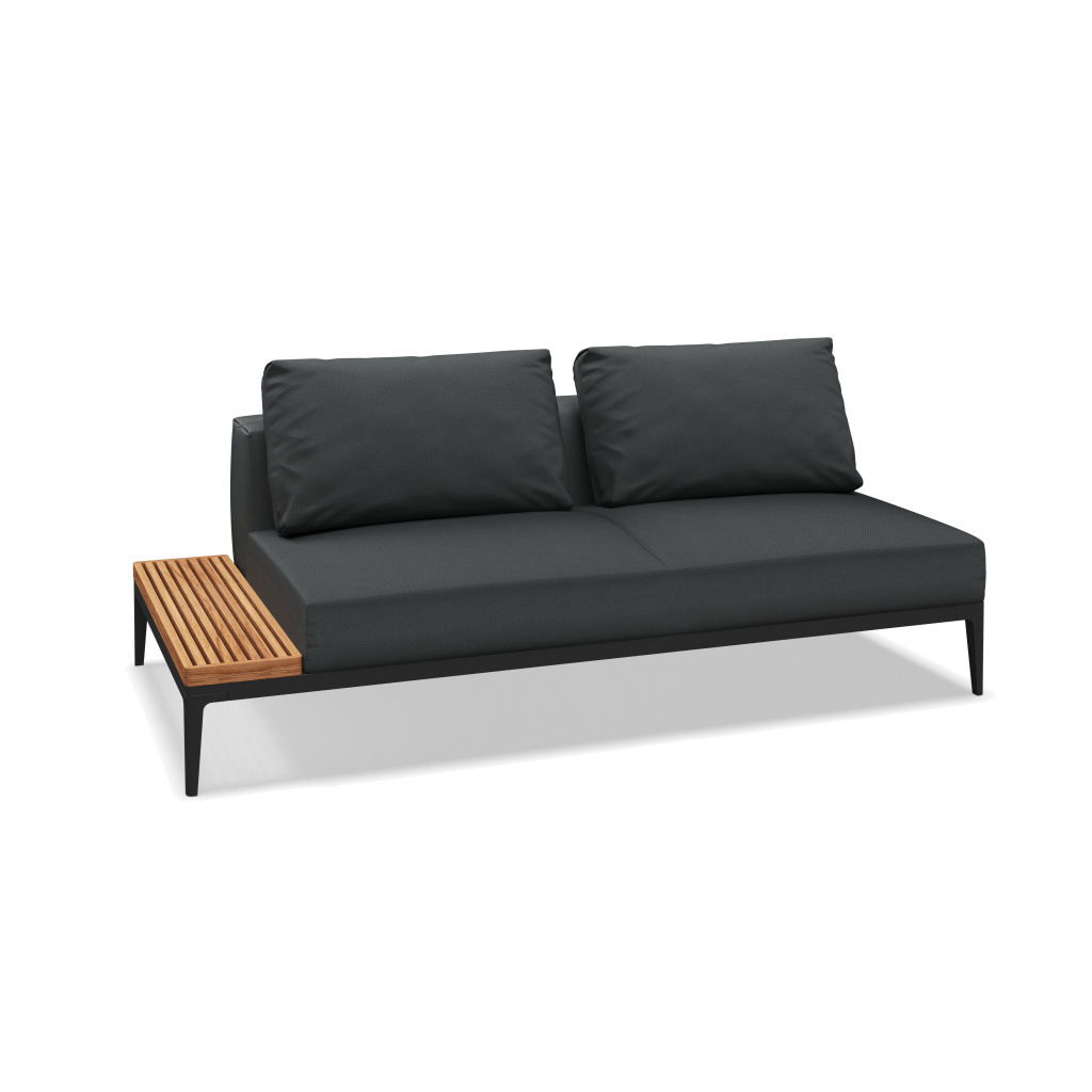 Grid eindelement met tafel teak - Meteor Natural Teak met Castillo Shadow
