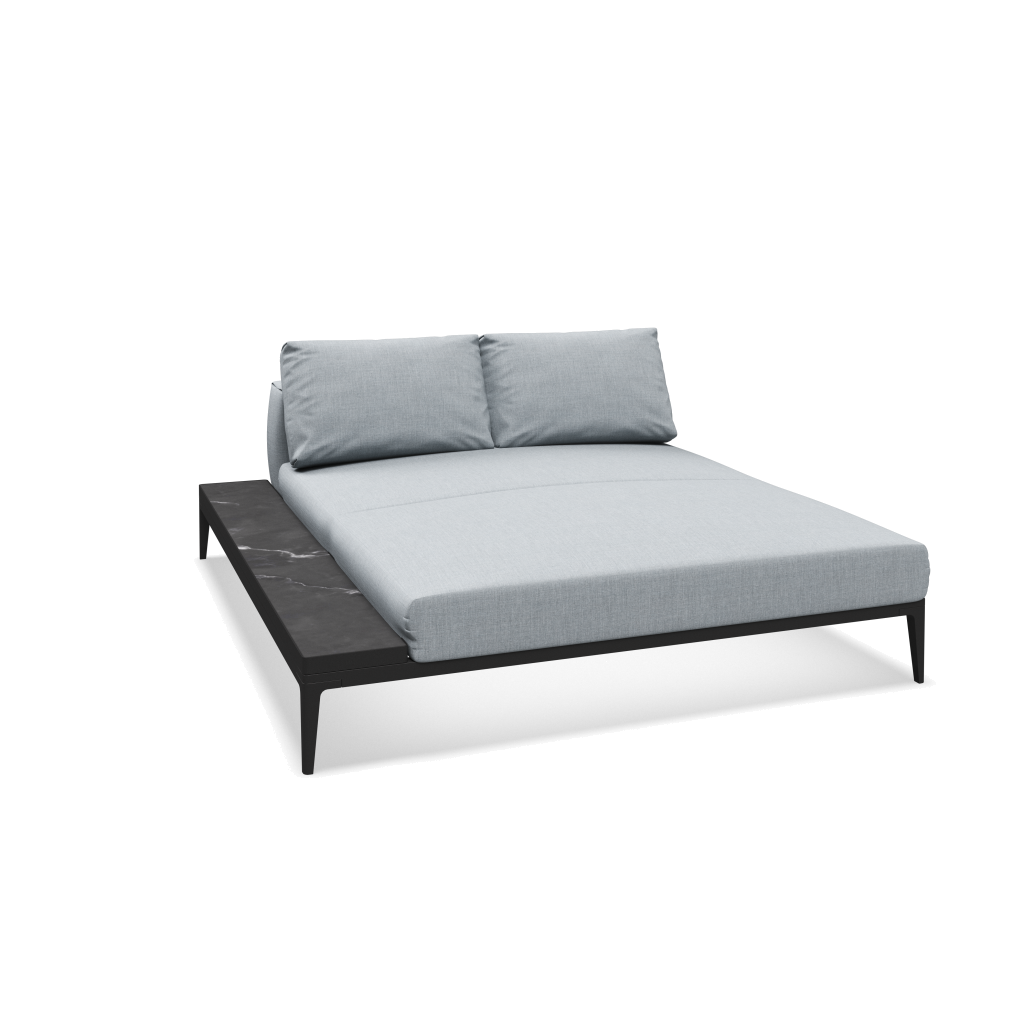 Grid chill chaise-element keramisch - Meteor Nero met Willa Sky
