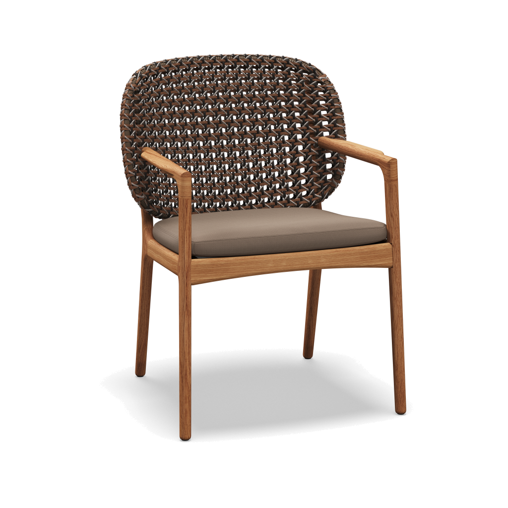 Kay Armchair — Brindle Wicker met Fife Nickel