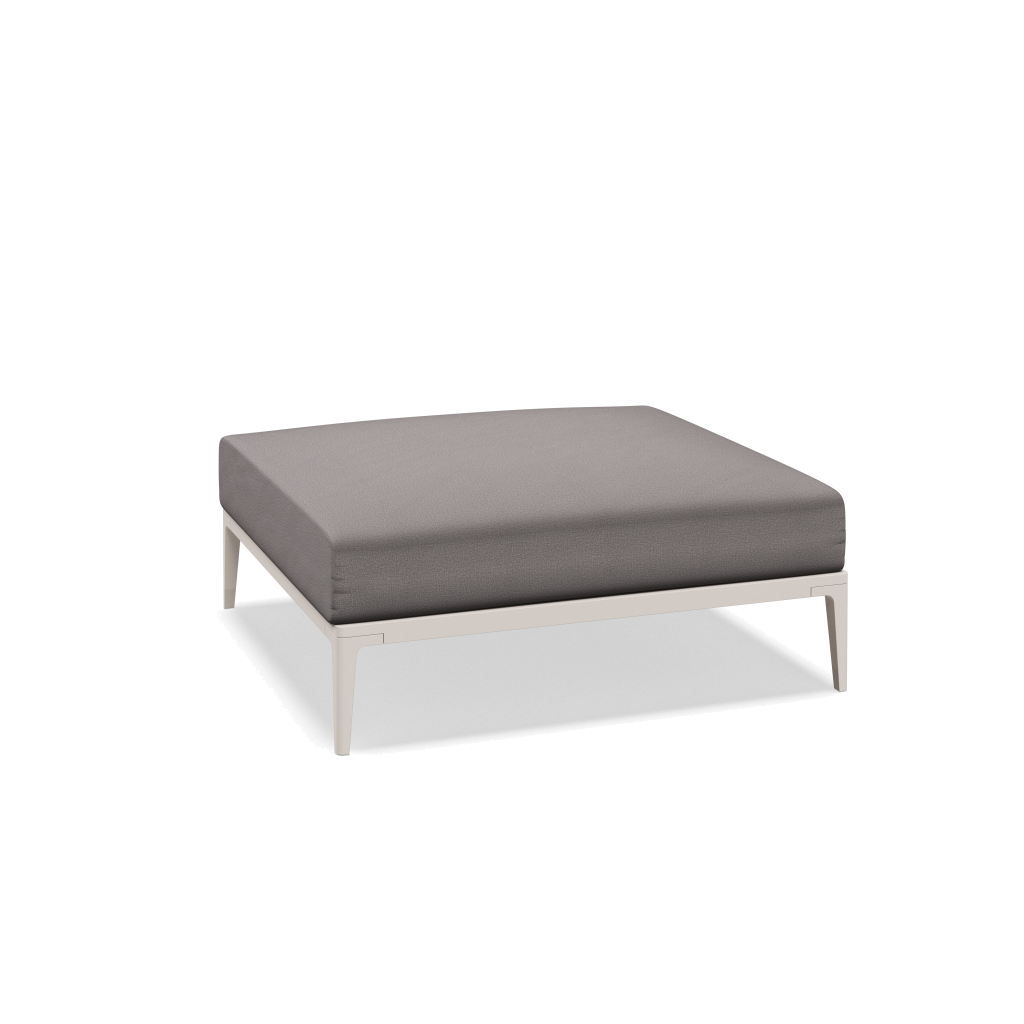 Grid ottoman - Bone met Blend Fog