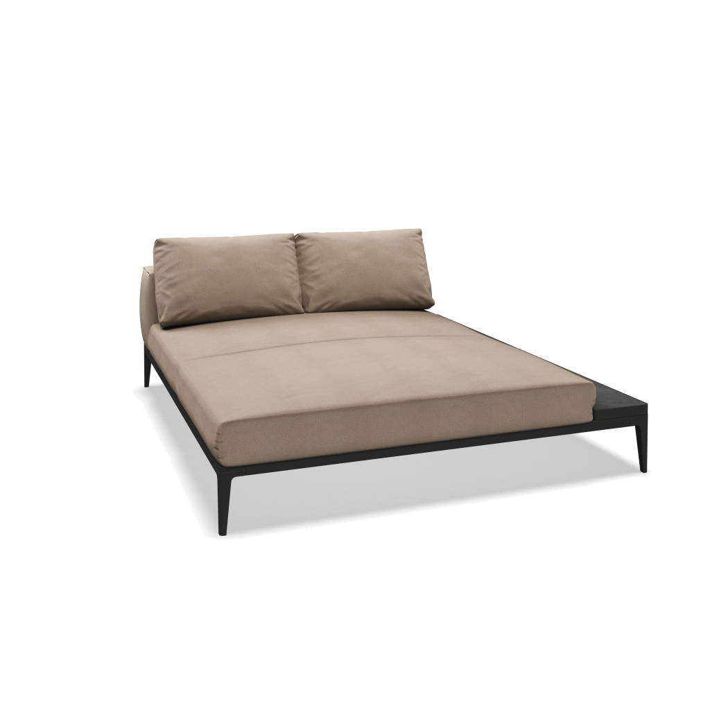 Grid chill chaise-element keramisch - Meteor Nero met Blend Sand