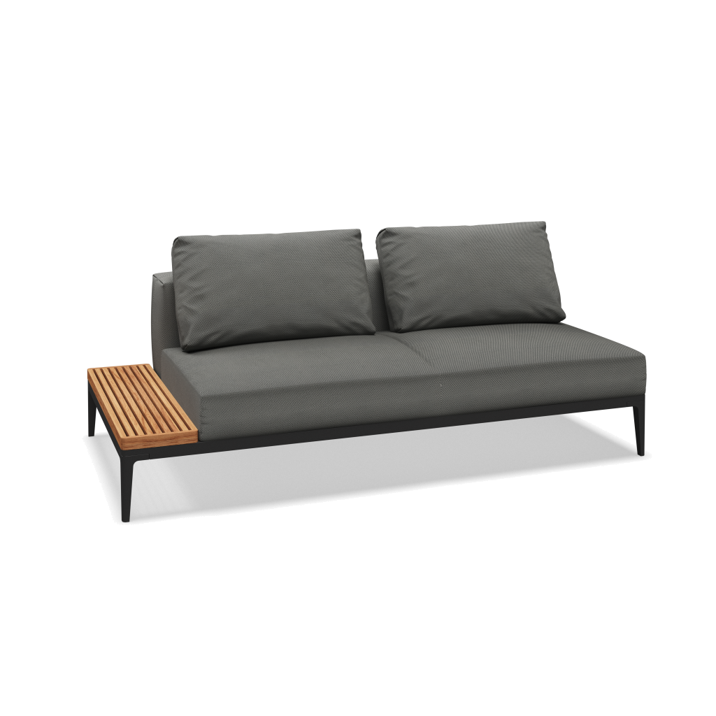 Grid eindelement met tafel teak - Meteor Natural Teak met Lopi Charcoal