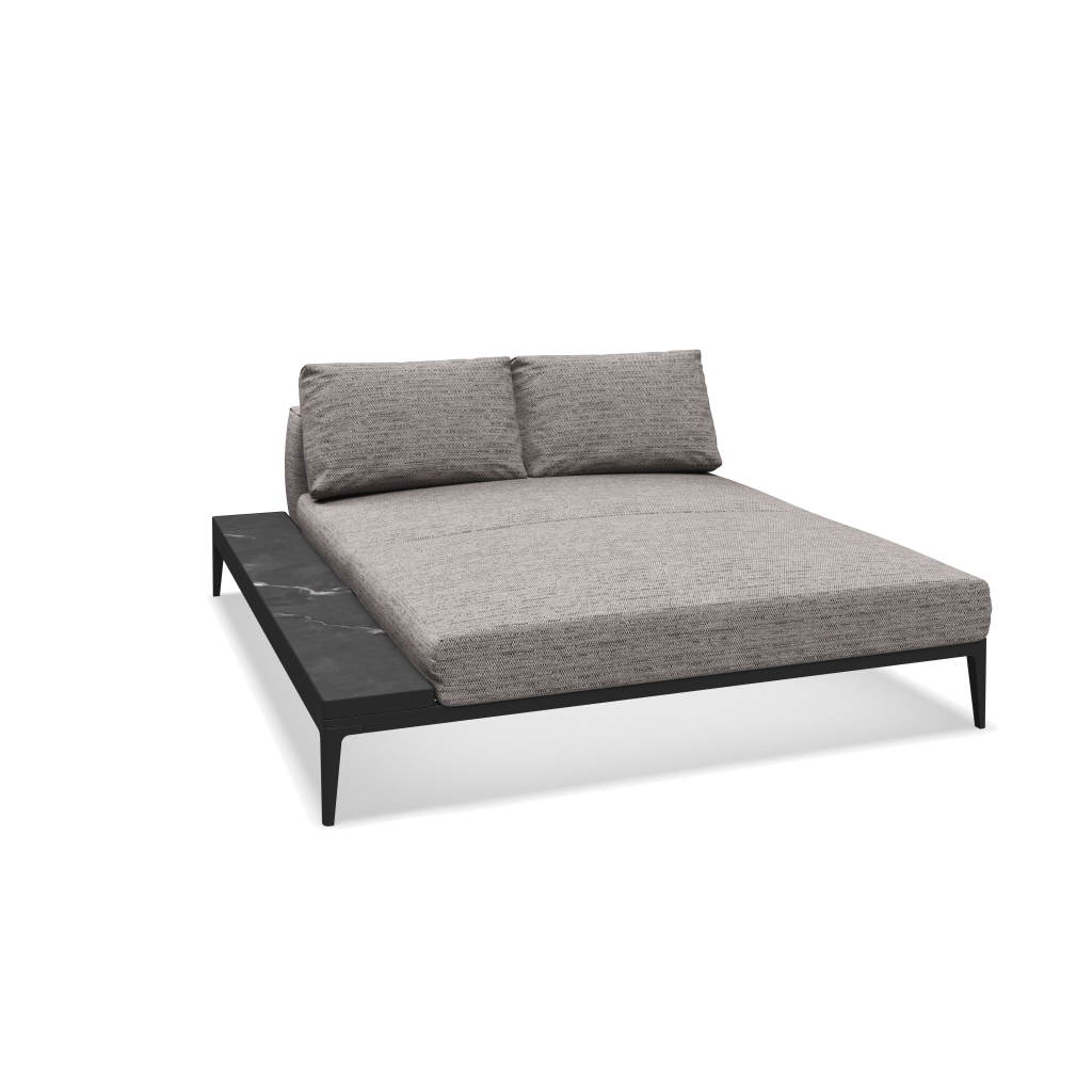 Grid chill chaise-element keramisch - Meteor Nero met Zenith Pebble