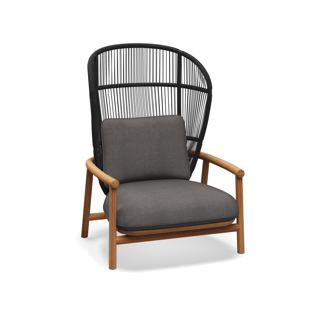 Fern High Back Lounge Chair — Meteor Raven met Blend Coal