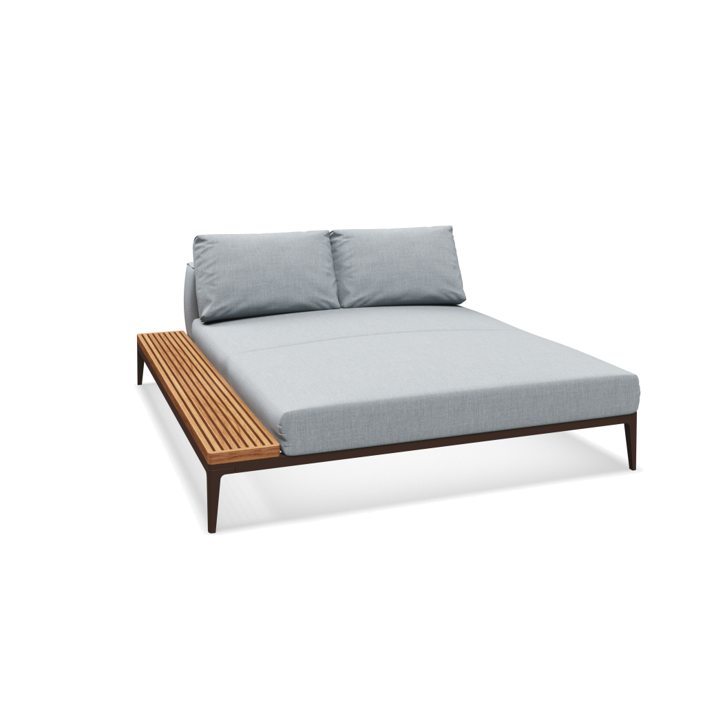 Grid chill chaise-element teak - Java Natural Teak met Willa Sky