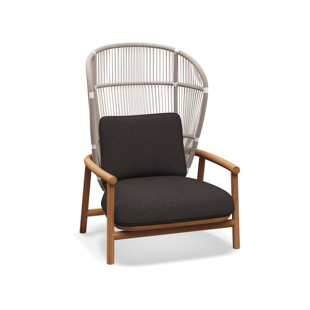 Fern High Back Lounge Chair — White Dune met Ground Charcoal