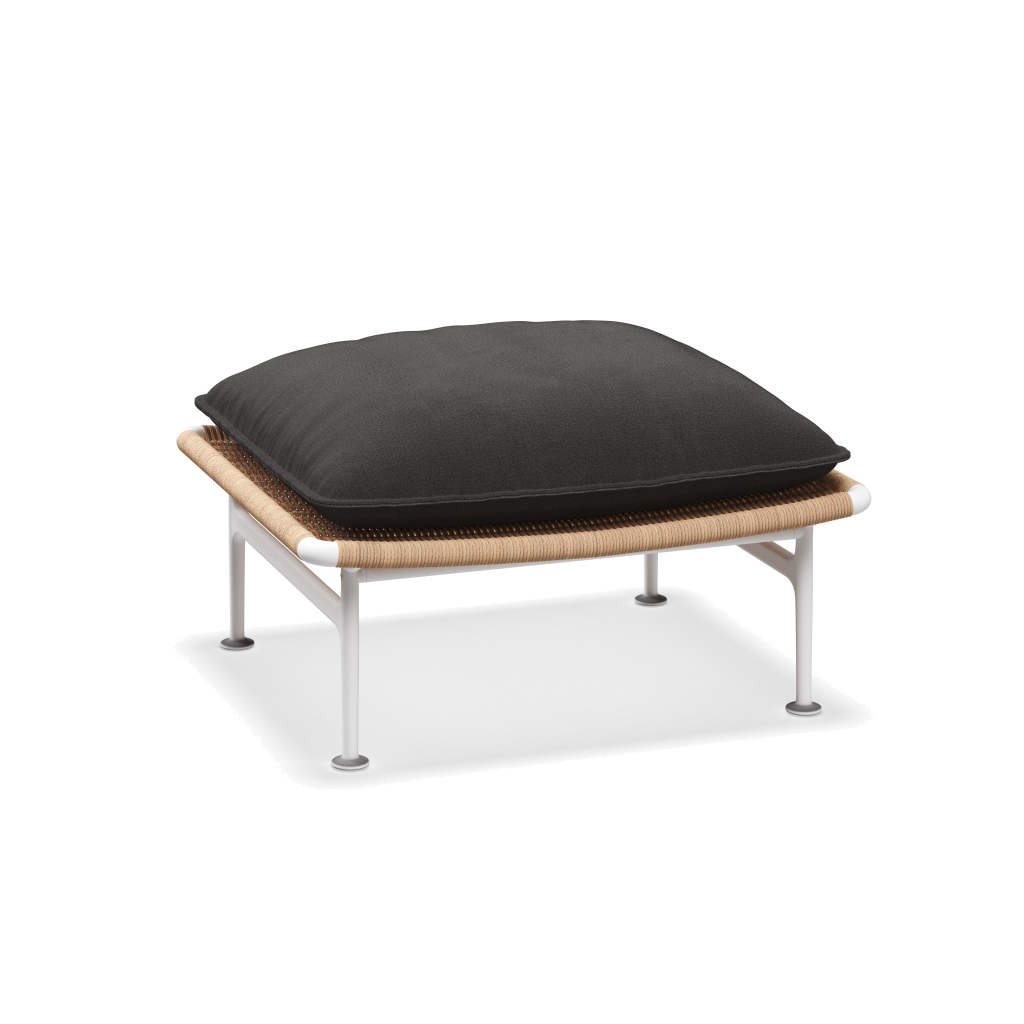 Zenith ottoman — White Wheat met Blend Coal