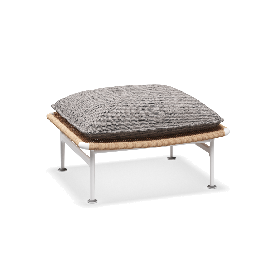 Zenith ottoman — White Wheat met Zenith Pebble