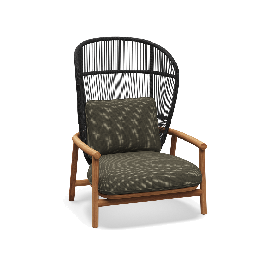 Fern High Back Lounge Chair — Meteor Raven met Robben Charcoal