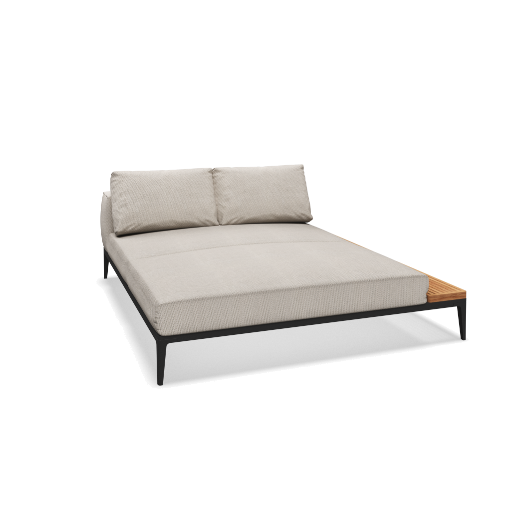 Grid chill chaise-element teak - Meteor Natural Teak met Lopi Marble