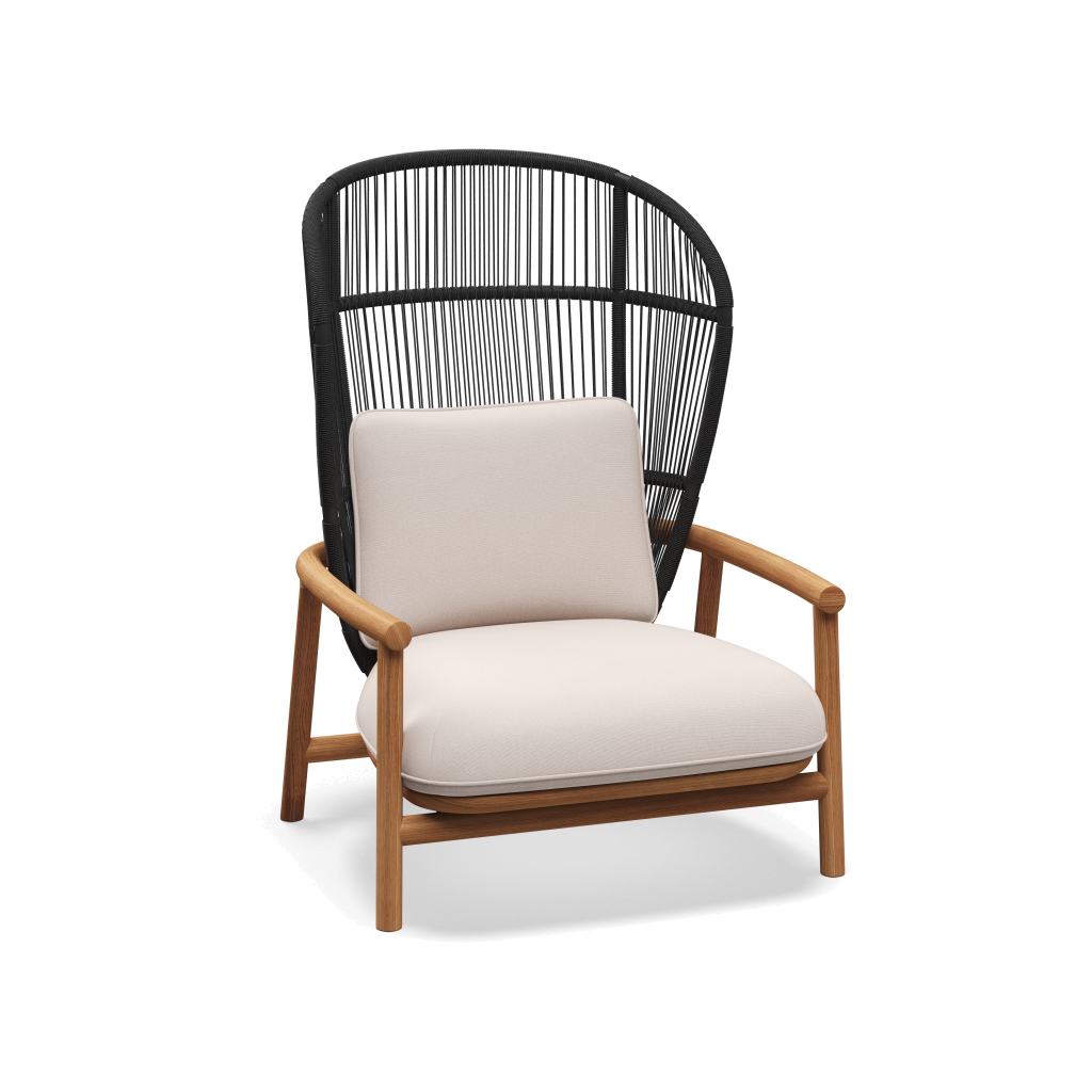 Fern High Back Lounge Chair — Meteor Raven met Fife Bone