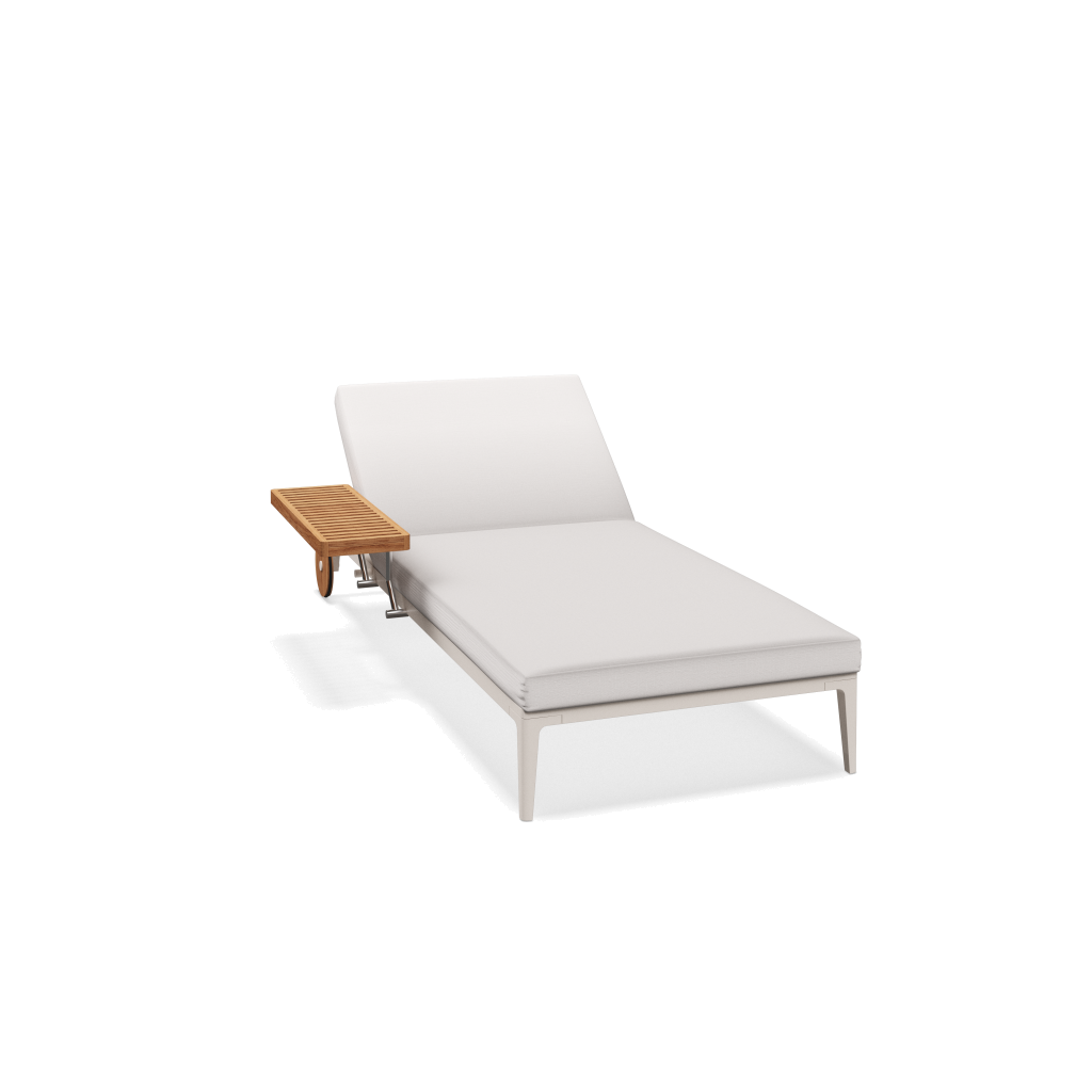 Grid ligbed - Bone Natural Teak met Willa Snow