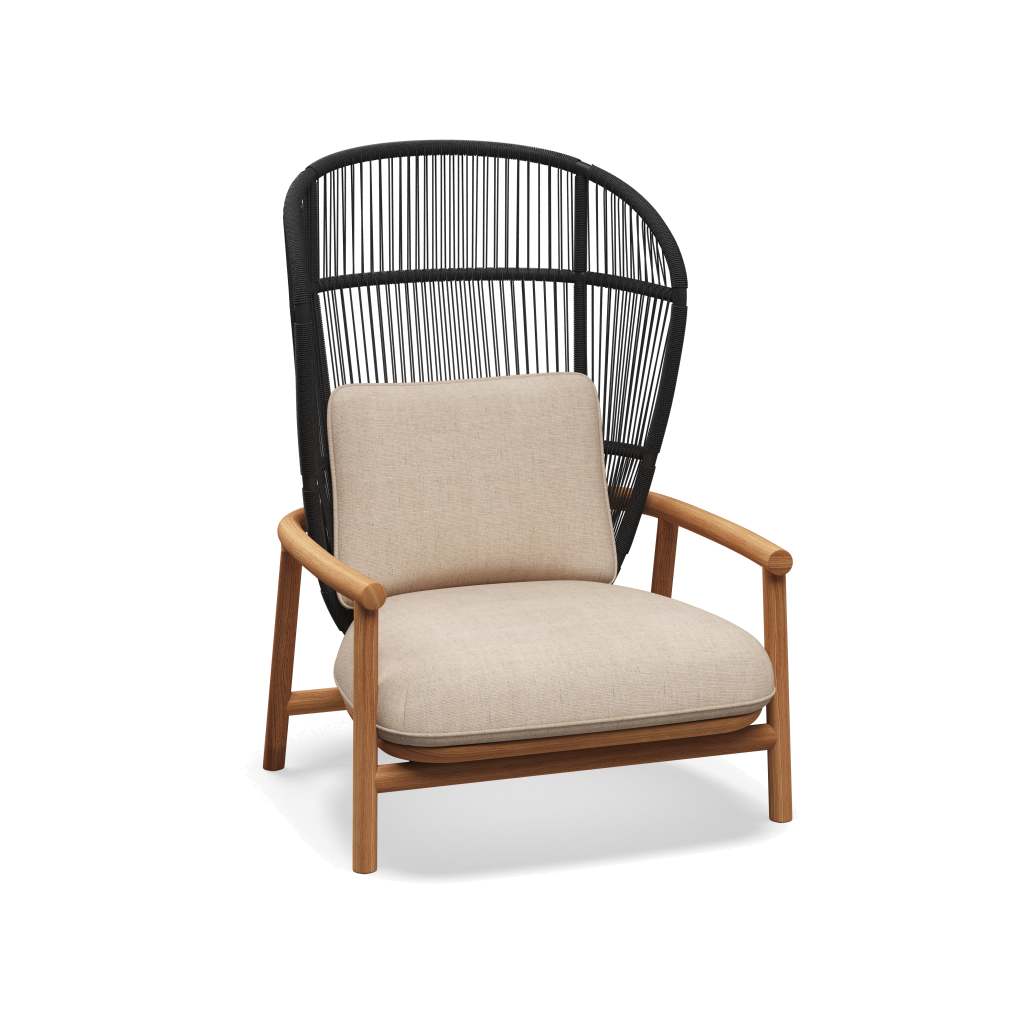 Fern High Back Lounge Chair — Meteor Raven met Ground Sand