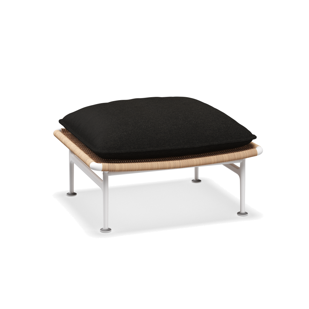 Zenith ottoman — White Wheat met Tuck Sable