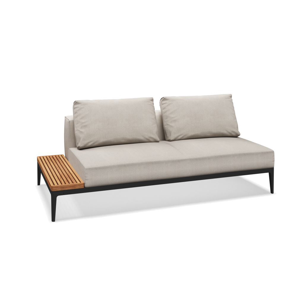 Grid eindelement met tafel teak - Meteor Natural Teak met Lopi Marble